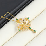 14k Lucky Grass Pearl Necklace Pendant Bracket DIY Accessories