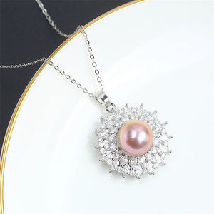 14k Colorful Zirconium Pearl Necklace Pendant DIY Accessorie