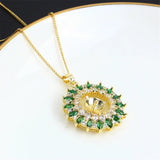 14k Colorful Zirconium Pearl Necklace Pendant DIY Accessorie