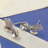 14k Leaf Zircon Pearl Earrings S925 Silver Needle Holder DIY Accessories