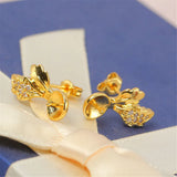 14k Leaf Zircon Pearl Earrings S925 Silver Needle Holder DIY Accessories