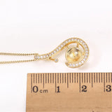 14k Plated Geometric Zircon Pearl Pendant DIY Accessories