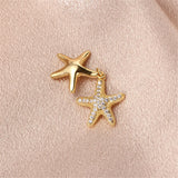 14k Plated Sea Star Pearl Zircon Necklace Pendant DIY
