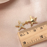 14k Plated Sea Star Pearl Zircon Necklace Pendant DIY