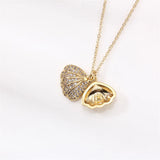 14k Plated Shell Pearl Zircon Necklace Pendant DIY Accessories