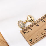 14k Plated Shell Pearl Zircon Necklace Pendant DIY Accessories