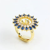 14k Plated Zirconia Ring with Pearl Holder