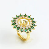 14k Plated Zirconia Ring with Pearl Holder