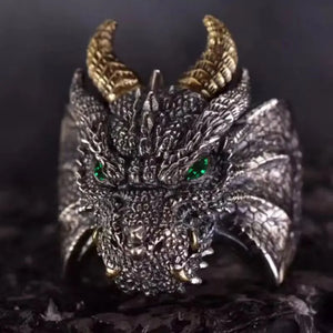 Thai Silver Dragon Mens Ring Retro Gothic Jewelry