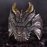 Thai Silver Dragon Mens Ring Retro Gothic Jewelry
