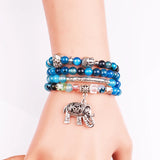 Multi-layer Tourmaline Buddha Bracelet