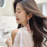 Pearl Tassel Drop Earrings for Women