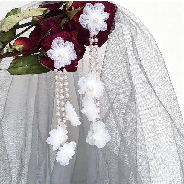 Pearl Tassel Drop Earrings for Women