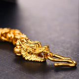 24k Yellow Plated Men's Bracelet Retro Glossy Faucet Bangles