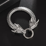 Double Dragon Head Stainless Steel Bracelet Men's Jewelry