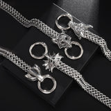 Double Dragon Head Stainless Steel Bracelet Men's Jewelry