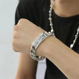 Silver Bracelet Men's Personality Retro Silver Chain Men's Bracelet