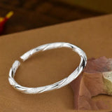 S999 Silver Couple Bangles, Intertwined Love Bracelets, Birthday Gift