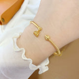 Domineering Pendant Sand Bangles Brass Plated Open Bracelet