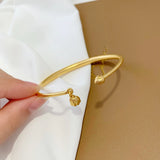 Domineering Pendant Sand Bangles Brass Plated Open Bracelet