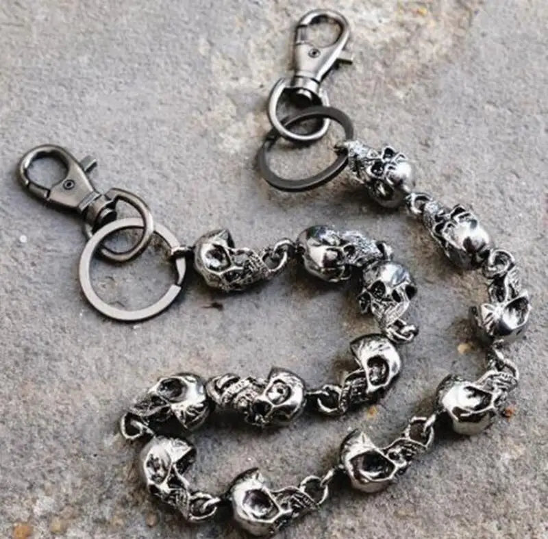 Punk Skull Keychain Wallet Chain for Men