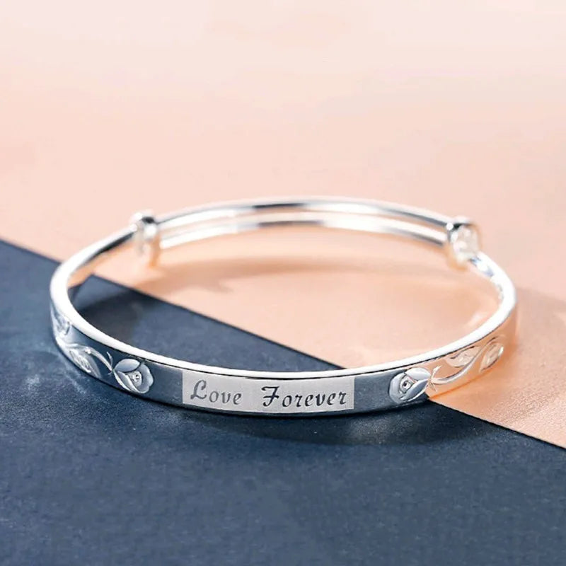 S999 Silver Bangles Women's Bracelet Gift