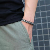 Retro Men's Dragon Bracelet in 999 Silver