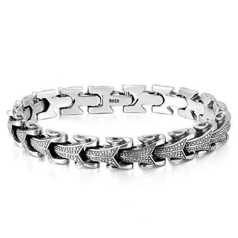 Retro Men's Dragon Bracelet in 999 Silver