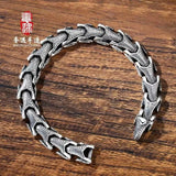 Retro Men's Dragon Bracelet in 999 Silver