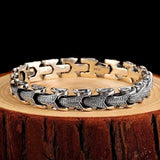 Retro Men's Dragon Bracelet in 999 Silver