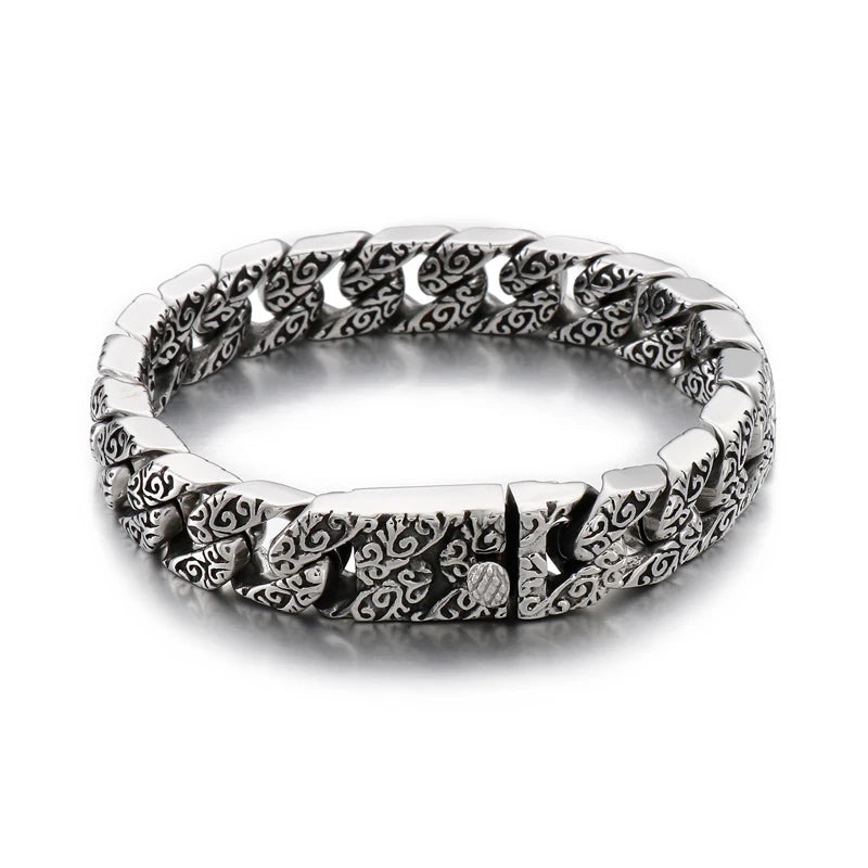 Stainless Steel Bracelet Men's Chain Pattern Hand Jewelry for Boyfriend