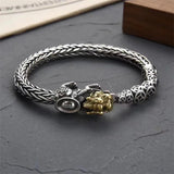 Domineering Tiger S925 Silver Bracelet Men Personality Retro Silver Bangle