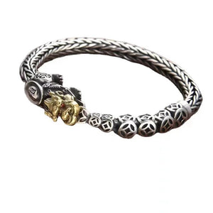 Domineering Tiger S925 Silver Bracelet Men Personality Retro Silver Bangle