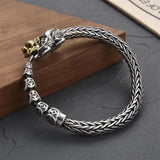 Domineering Tiger S925 Silver Bracelet Men Personality Retro Silver Bangle