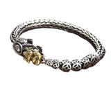 Domineering Tiger S925 Silver Bracelet Men Personality Retro Silver Bangle