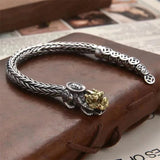 Domineering Tiger S925 Silver Bracelet Men Personality Retro Silver Bangle