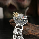 Silver Dragon Bracelet Chinese Style Hip-hop Jewelry