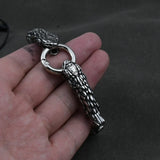 Stainless Steel Snake Head Gothic Punk Bracelet With King Chain