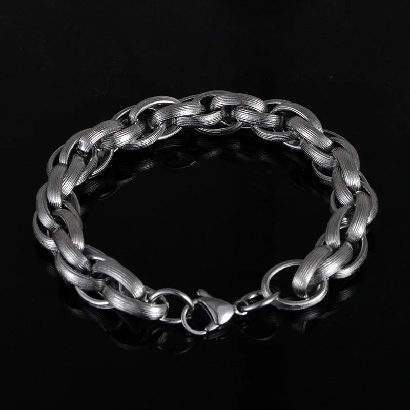 Hip-Hop Stainless Steel Chain Bracelet - Holiday Jewelry