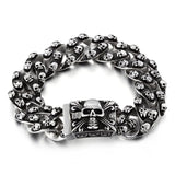 Retro Skull Men Titanium Steel Bracelet Rock Punk Ghost Head Bracelet