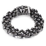 Retro Skull Men Titanium Steel Bracelet Rock Punk Ghost Head Bracelet