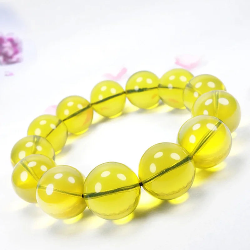 Dominican 5A Water Amber Bracelet with 108 Round Beads