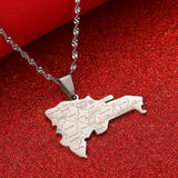 Dominican Map Flag Pendant Necklaces Dominicans Map Jewelry