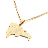 Dominican Map Flag Pendant Necklaces Dominicans Map Jewelry