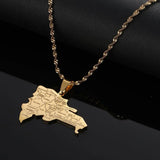 Dominican Map Flag Pendant Necklaces Dominicans Map Jewelry