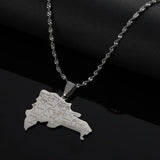 Dominican Map With City Name Pendant Necklaces