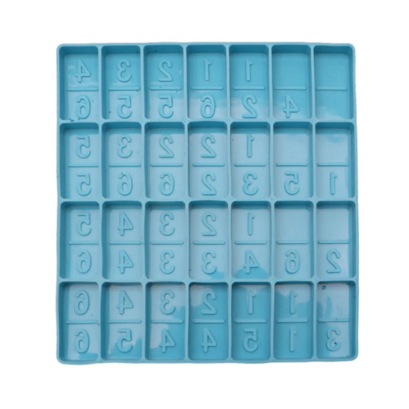 Domino Game Toys Epoxy Resin Mold Number Dominoes Silicone Mould