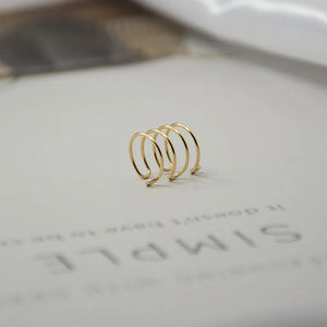 Domino Clip Earrings Double Line Ear Cuff
