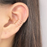Domino Clip Earrings Double Line Ear Cuff
