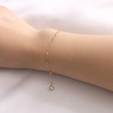 Dapped Oval Cable Chain Bracelet with CZ Stone Finish